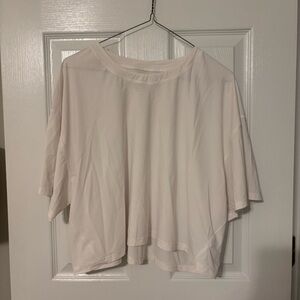Cropped White Athleta Workout Top